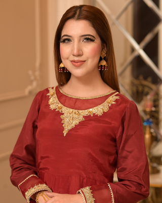 PISHWAZ - SK - REDDISH MAROON