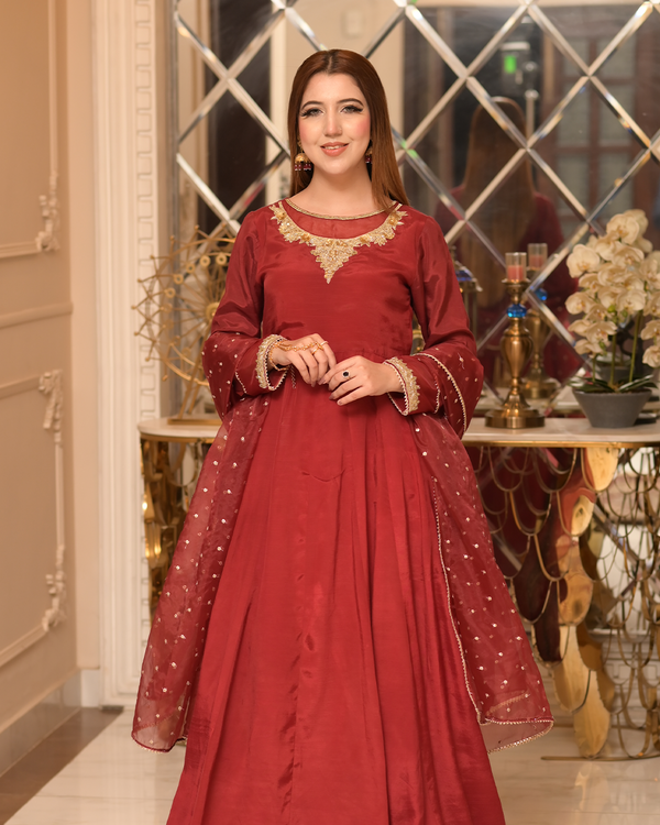 PISHWAZ - SK - REDDISH MAROON